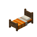 单人床（橙色，中色） (Single Bed Orange Medium)