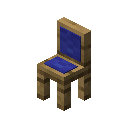 Blue Cushioned Oak Chair