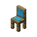 Light Blue Cushioned Oak Chair