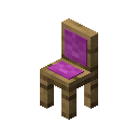 Magenta Cushioned Oak Chair