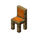 Orange Cushioned Oak Chair