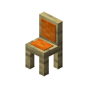 Orange Cushioned Birch Chair