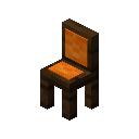 Orange Cushioned Dark Oak Chair