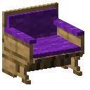 Oak Purple Padded Back Bench
