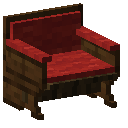 Dark Oak Red Padded Back Bench