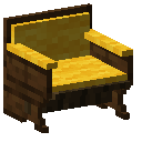 Dark Oak Yellow Padded Back Bench
