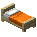 白桦木橙色简约床 (Birch Orange Simple Bed)