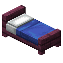 绯红木蓝色简约床 (Crimson Blue Simple Bed)