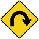 Right Sharp Turn Sign