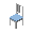 博尔杰椅（白色，淡蓝色） (Borje Chair White Light Blue)