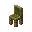 Green Cushioned Oak Chair