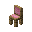 Pink Cushioned Oak Chair