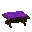 Dark Oak Purple Padded Bench