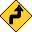 Right Double Curve Sign