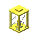 方形带玻璃金灯 (Gold Glass Rectangle Lantern)