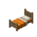 单人床（橙色，浅色） (Single Bed Orange Light)