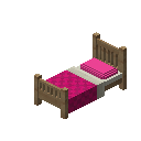 单人床（紫红色，浅色） (Single Bed Fuchsia Light)