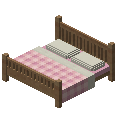 双人床（粉红色，浅色） (Double Bed Pink Light)