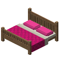 双人床（紫红色，浅色） (Double Bed Fuchsia Light)