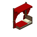 天篷床（左，红色） (Canopy Bed Red Left)
