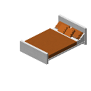 现代床（白色，橙色） (Modern Bed White Orange)