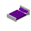 现代床（白色，紫色） (Modern Bed White Purple)
