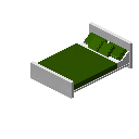 现代床（白色，绿色） (Modern Bed White Green)
