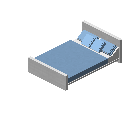 现代床（白色，淡蓝色） (Modern Bed White Light Blue)