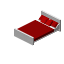 现代床（白色，红色） (Modern Bed White Red)