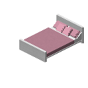 现代床（白色，粉红色） (Modern Bed White Pink)