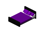 现代床（黑色，紫色） (Modern Bed Black Purple)