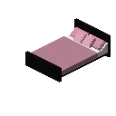 现代床（黑色，粉红色） (Modern Bed Black Pink)