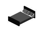 现代床（黑色，灰色） (Modern Bed Black Grey)