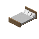 现代床（浅色木材） (Modern Bed Light Wood)