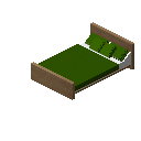 现代床（浅色木材，绿色） (Modern Bed Light Wood Green)
