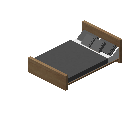 现代床（浅色木材，灰色） (Modern Bed Light Wood Grey)