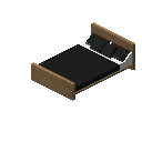 现代床（浅色木材，黑色） (Modern Bed Light Wood Black)