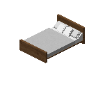 现代床（中色木材） (Modern Bed Medium Wood)