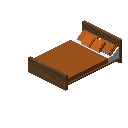 现代床（中色木材，橙色） (Modern Bed Medium Wood Orange)