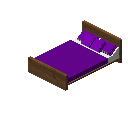 现代床（中色木材，紫色） (Modern Bed Medium Wood Purple)