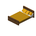 现代床（中色木材，黄色） (Modern Bed Medium Wood Yellow)