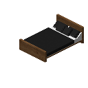 现代床（中色木材，黑色） (Modern Bed Medium Wood Black)