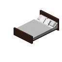 现代床（深色木材） (Modern Bed Dark Wood)