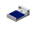 存储床（白色，深蓝色） (Storage Bed White Dark Blue)