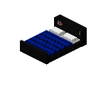 存储床（黑色，深蓝色） (Storage Bed Black Dark Blue)
