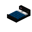 存储床（黑色，蓝色） (Storage Bed Black Blue)