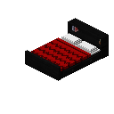 存储床（黑色，红色） (Storage Bed Black Red)