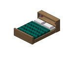 存储床（浅色木材，青色） (Storage Bed Light Wood Cyan)