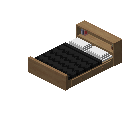 存储床（浅色木材，黑色） (Storage Bed Light Wood Black)