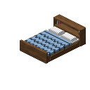 存储床（中色木材，淡蓝色） (Storage Bed Medium Wood Light Blue)